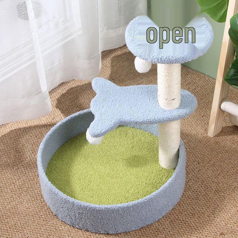 Three-Tier Blue Cactus Cat Tree