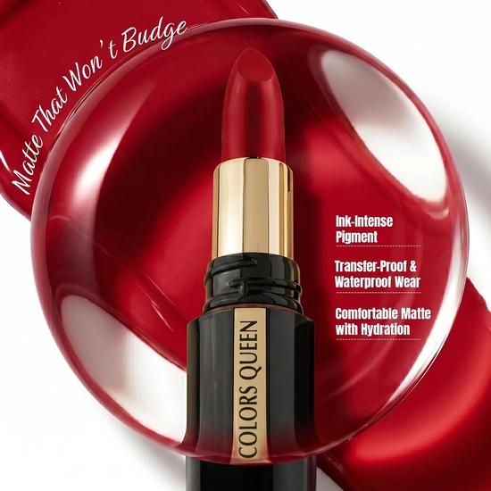 Colors Queen Luxury Matte Non Transfer Lipstick - 05 Cappuccino, 4g | Highly Pigmented, Single Stroke Application, Ultra Matte Long Lasting
