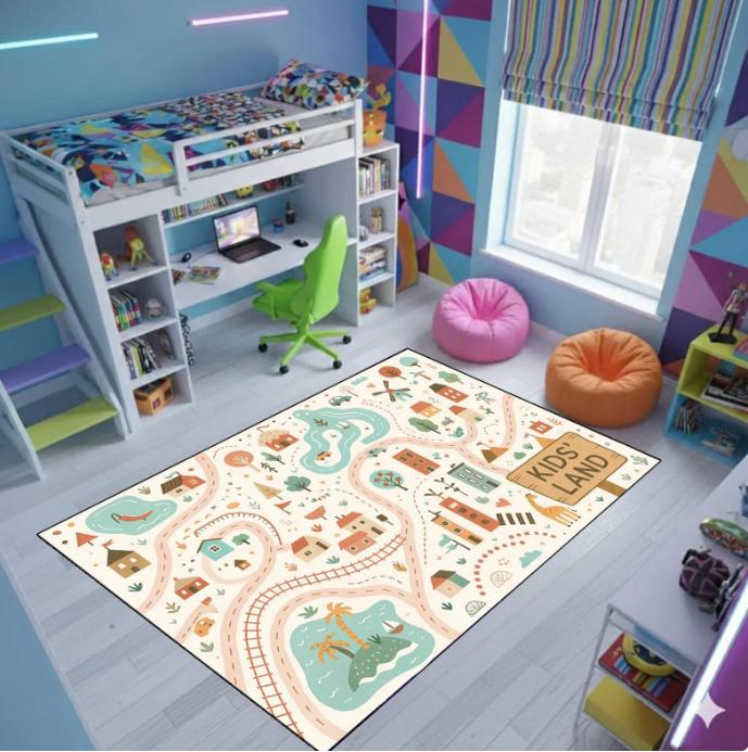 City Carpet Ковер Nostalgia 90-е City Carpet Ковер с машинками Коврик для игр детей Подарок Nostalgia Детский ковер с машинками Дизайн City Carpet
