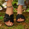 Женские тапочки Летние Пляжные Противоскользящие Тапочки Легкие Слипоны Дизайнерская Обувь Женские Уличные Сандалии на Платформе Шлепанцы Женские