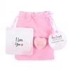 I Love You Rose Quartz Heart Crystal
