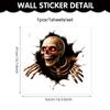 Halloween Wall Stickers 3D Effect Broken Wall Zombies Broken Wall Floor Stickers Pvc Self-Adhesive Bedroom Living Room Horror