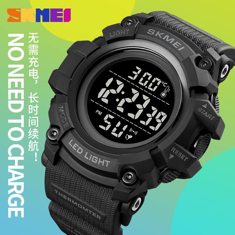 Moment beauty skmei многофункциональные мужские спортивные электронные часы для измерения температуры, большой циферблат, водонепроницаемый модный мужской термометр