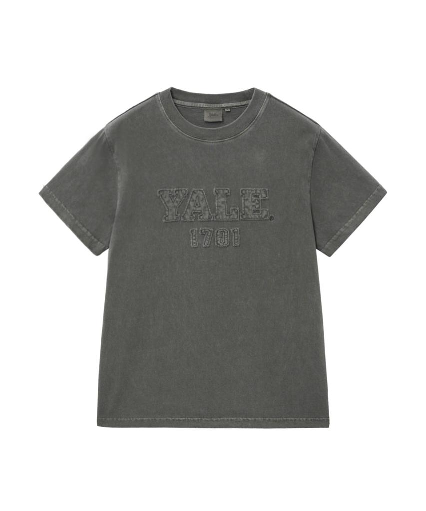 YALE Women'S Pigment Applique T-Shirt_Charcoal