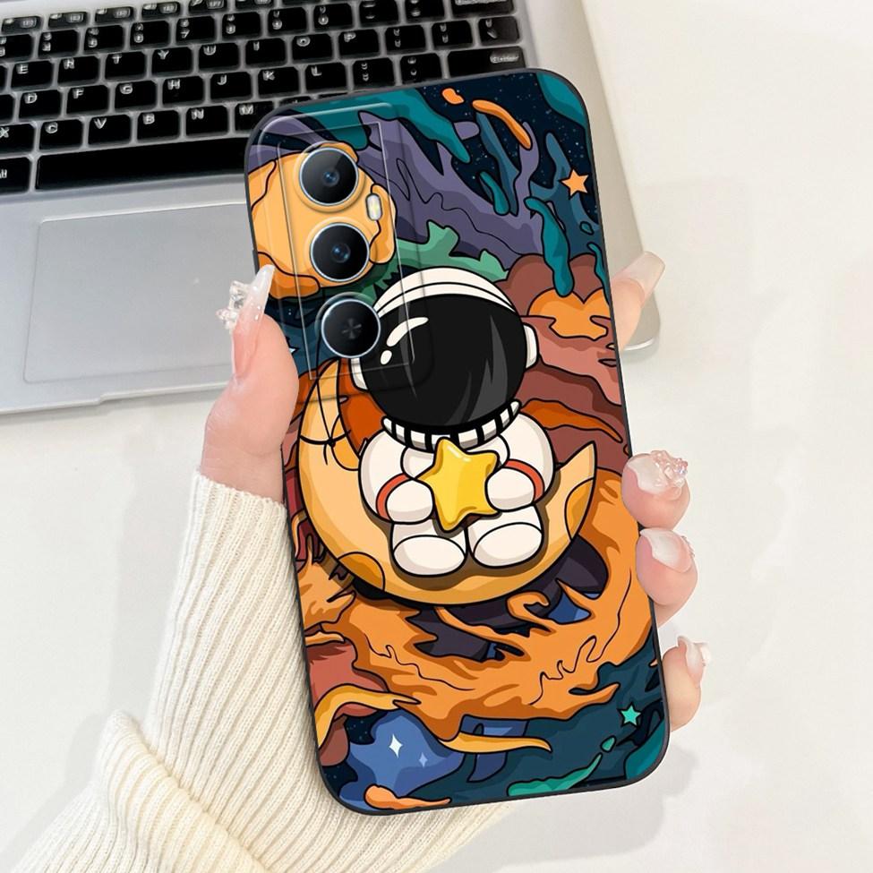 Funda For Realme C65 RMX3910 Back Cover For Realme C65 4G Case Shockproof Luxury Flowers Cute Cartoon Cool Silicone Bumper Coque