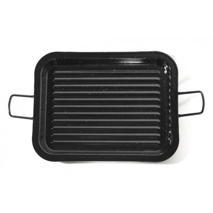 Poêle grill - VAELLO CAMPOS - PAMPELONA - Acier émaillé - 31x25 cm - Fond strié