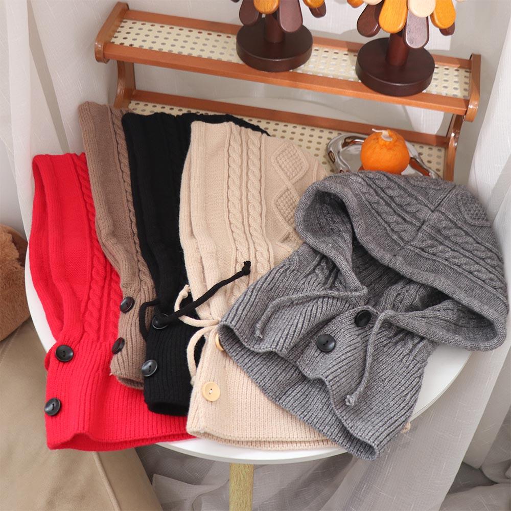 Thickened Knitted Neckerchief Windproof Pullover Cap Beanies Hat Winter Balaclavas Cap Outdoor