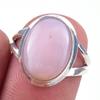 Натуральный розовый опал драгоценный камень ручной работы 925 пробы серебро кольцо размер 6 I8Q79