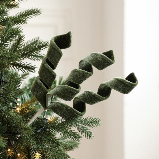 Бархатные спиральные рождественские стебли Красные Белые Зеленые Спиральные рождественские елочные пики DIY Поделки для венка Камины Наполнитель для вазы Праздничное украшение