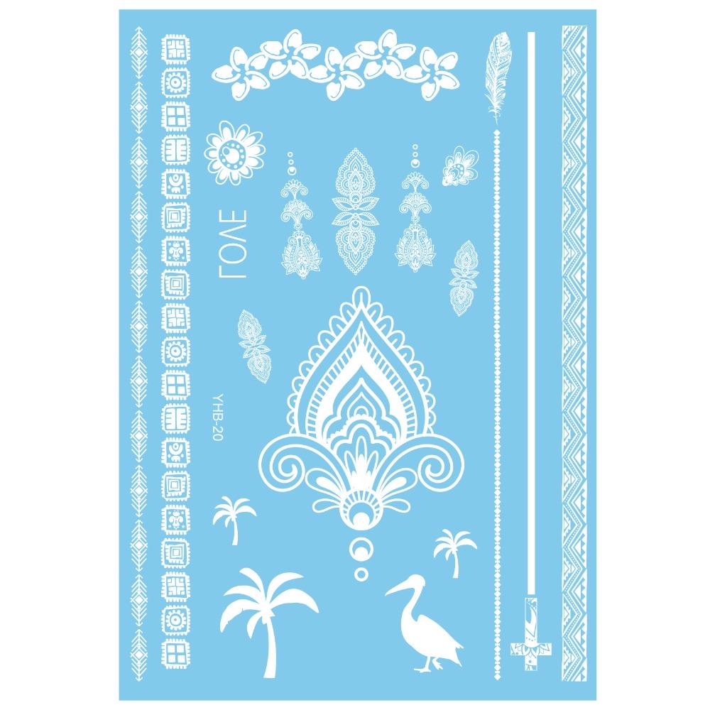 Waterproof White Tattoo Stickers Lace Flower Long-lasting Butterfly Tattoo Stickers Ethnic Style Temporary Tattoo Stickers