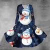 Women's Casual Fashion Christmas Printed Long Sleeve V-Neck Sexy Pocket Dresses
