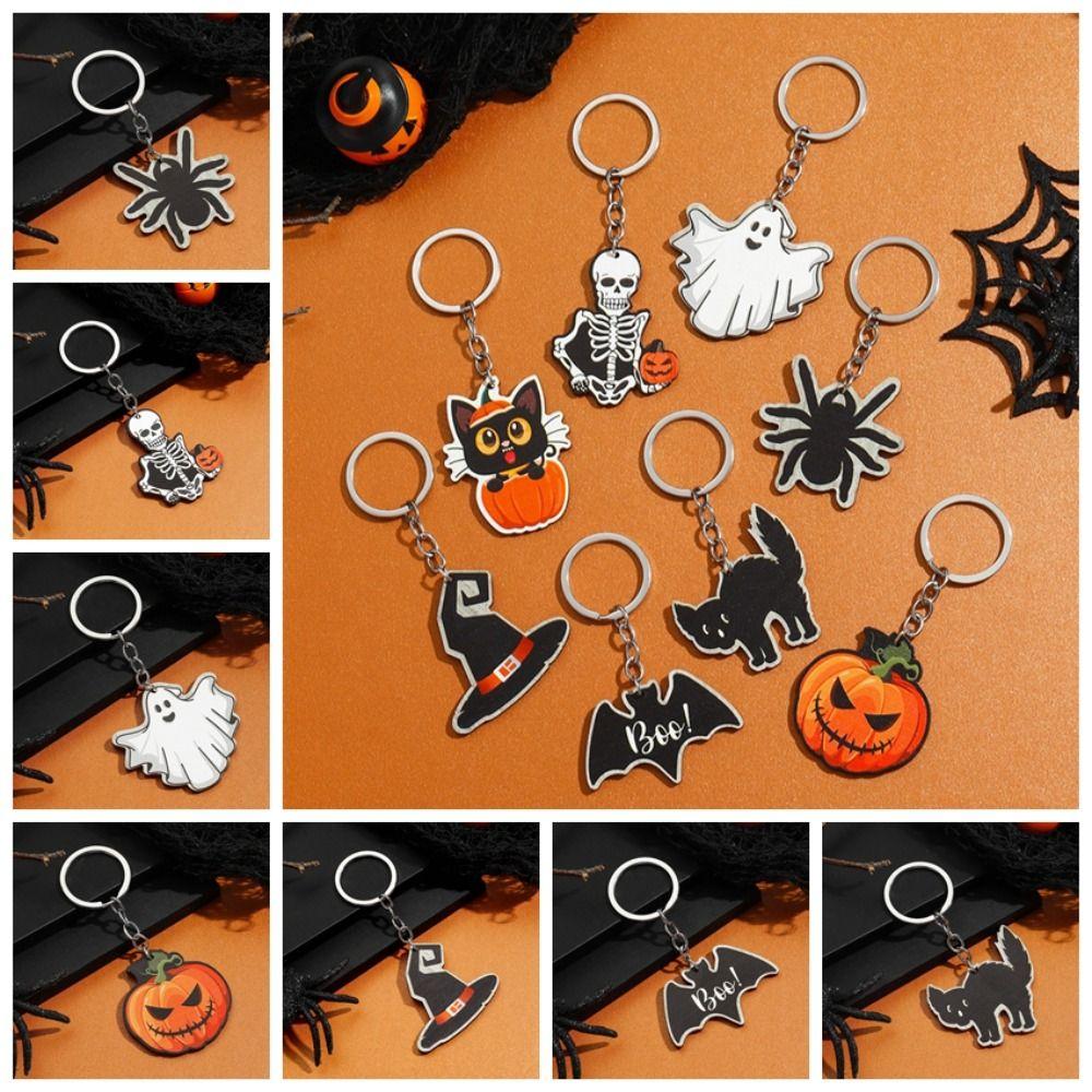 Bag Pendants Pumpkin Ghost Witch Hat Keychain Bag Charms Halloween Keychain Funny Halloween Decor