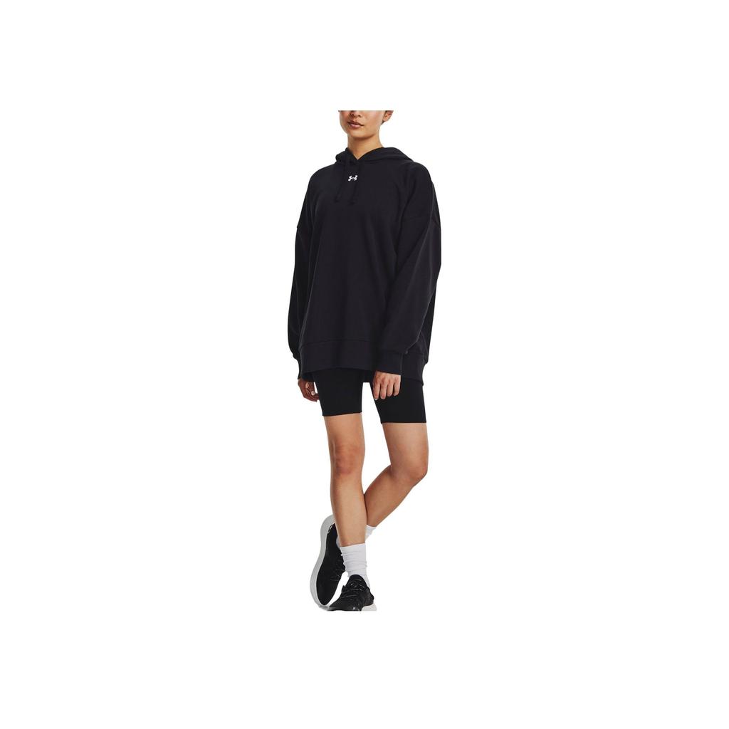 Under Armour Сплошной свободный повседневный свитшот с капюшоном и длинным рукавом, женский свитшот, черный 1379493-001