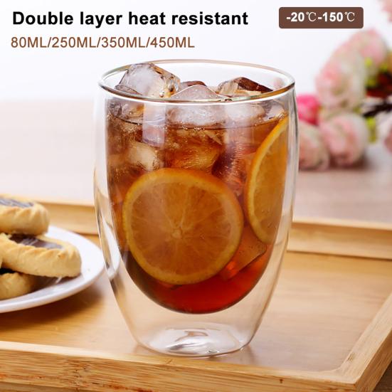 Кружка для молока, легкая, термостойкая, с двойными стенками, двухслойная стеклянная кружка для чая, кофе, молока