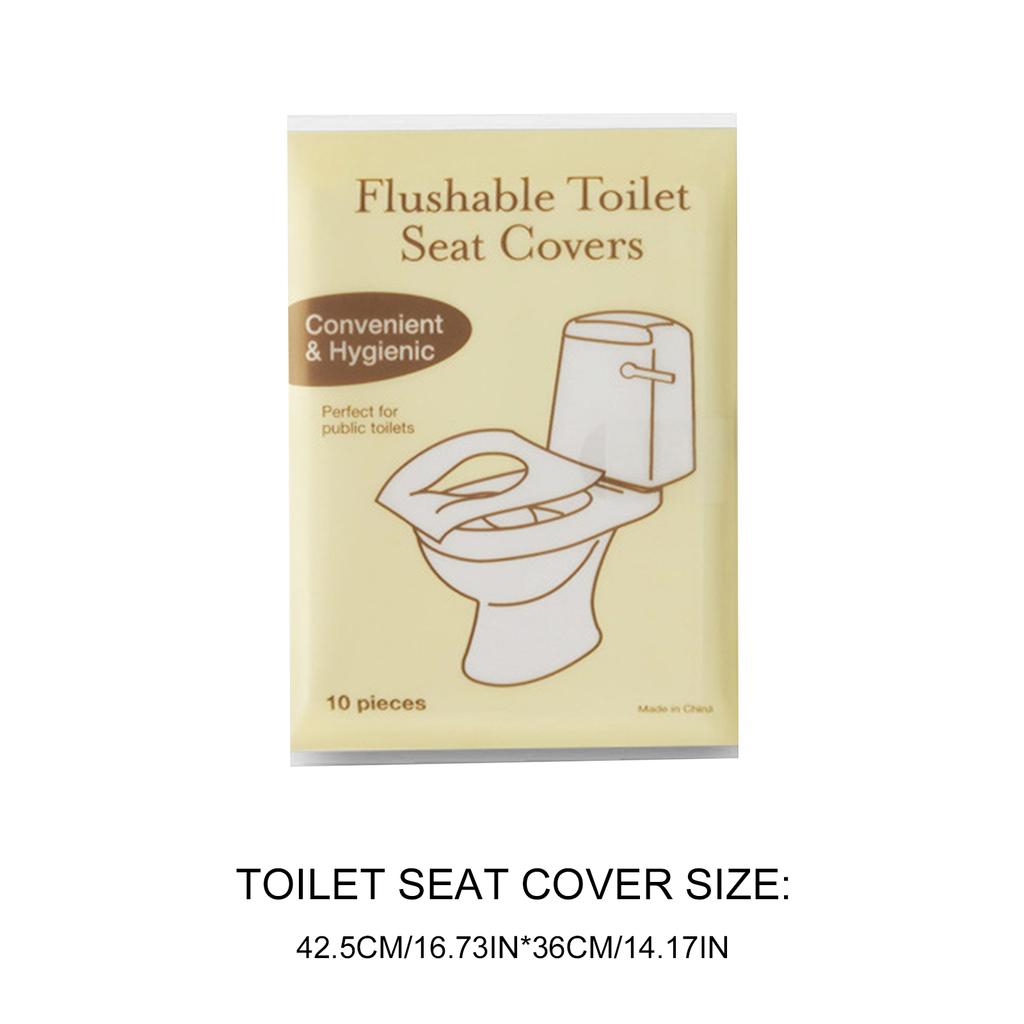10 Pack Soluble Water Toilet Covers Paper Soluble Toilet Paper Pad Suitable for Airplanes Camping and Outdoor Travel