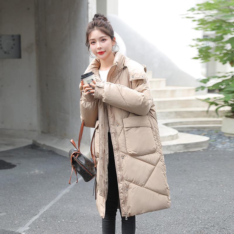 New Winter Loose and Fashionable Hooded Cotton Jacket for Women Mid-length Bread Jacket Over Knee Large Size Cotton Jacket