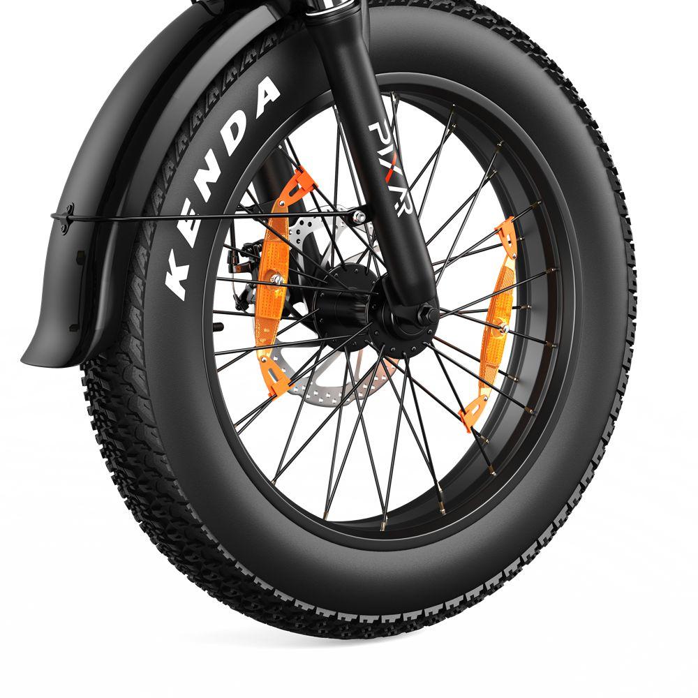 Electric Bicycle Pixar F2 250W Motor 20"x4.0" Tire Foldable City E-Bike 7 Speed Dual Disc Brakes 48V 15Ah Front Fork Suspension