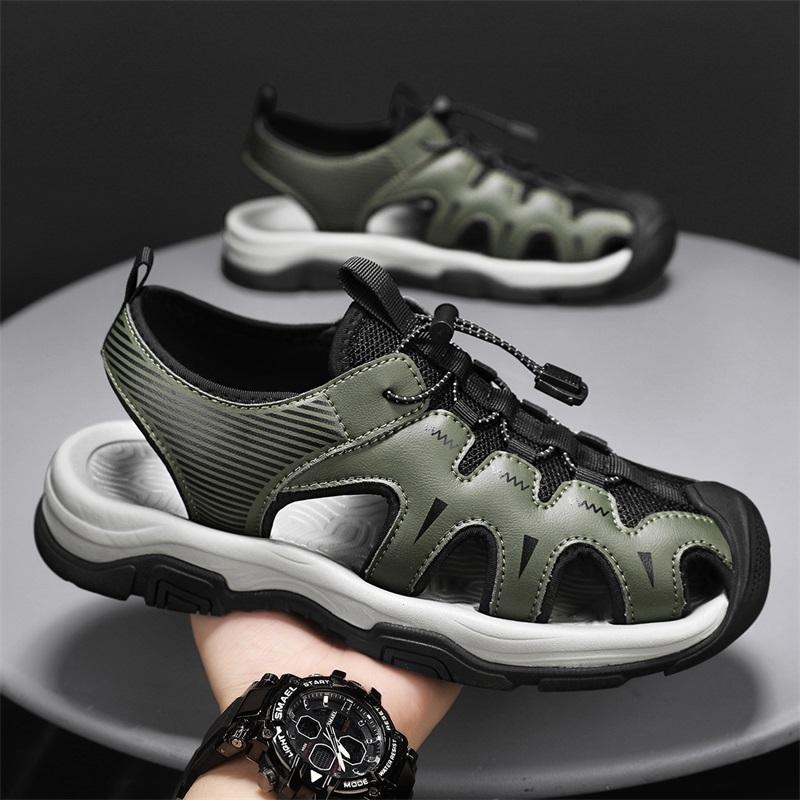 Fashion Summer Men's Sandals Fashion Outdoor Non-slip Men's Beach Sandals Breathable Genuine Leather Men's Shoes Fashion Men Sneakers