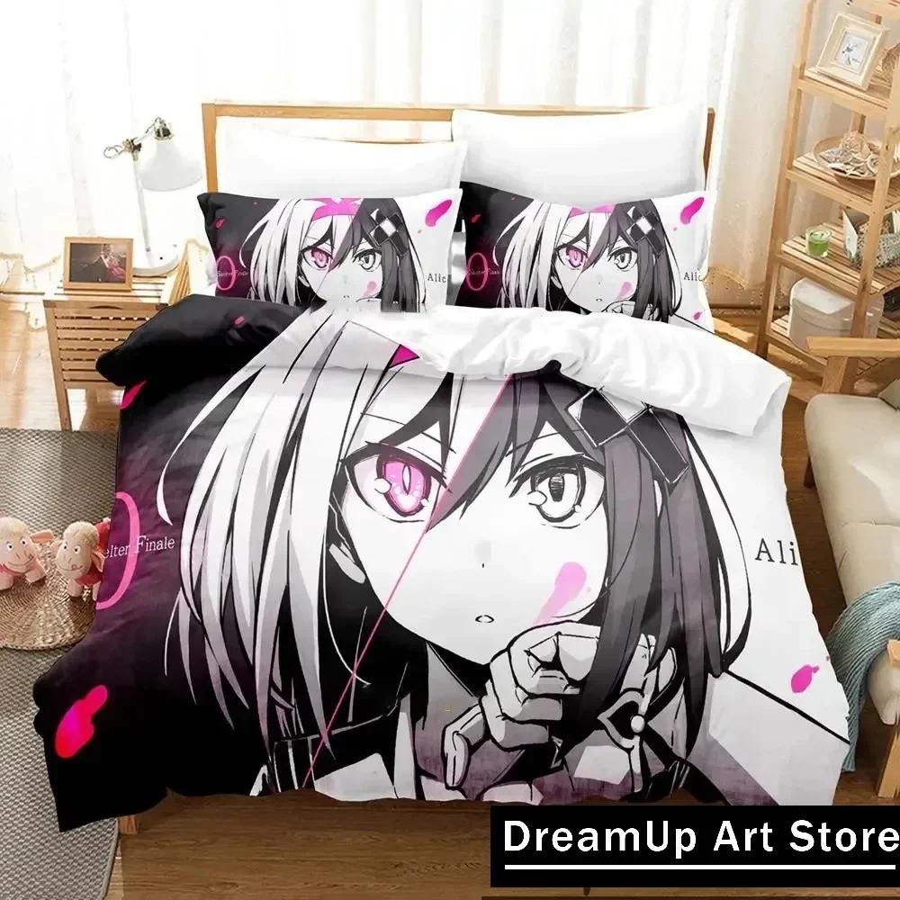 Модный 3D-печатный аниме-комплект постельного белья Mary Skelter Finale для мальчиков и девочек, размер Twin, Queen, Full, с пододеяльником и наволочками, для кровати, спальни взрослых