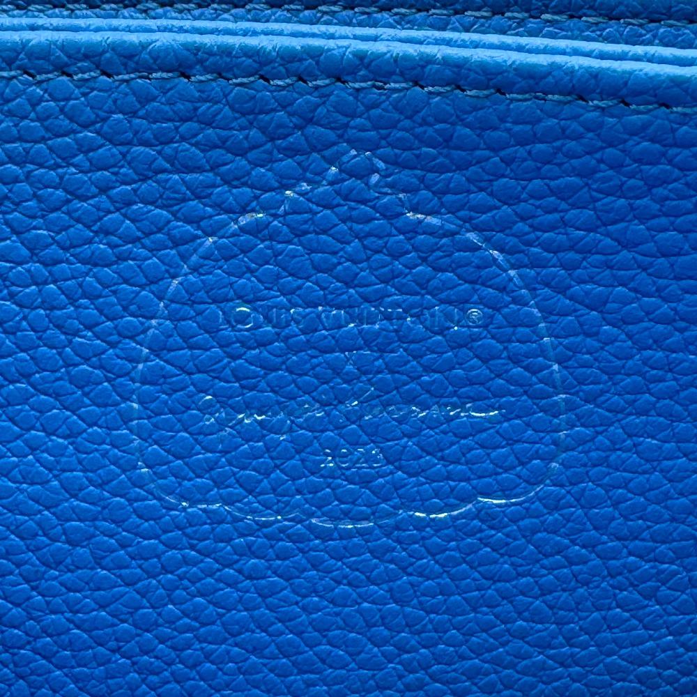 LOUIS VUITTON M81954 Zip Around LVxYK Yayoi Kusama collaboration Monogram Ann Platt Infinity Dot Zippy Wallet Purse blue Monogram Ann Platt Women Used