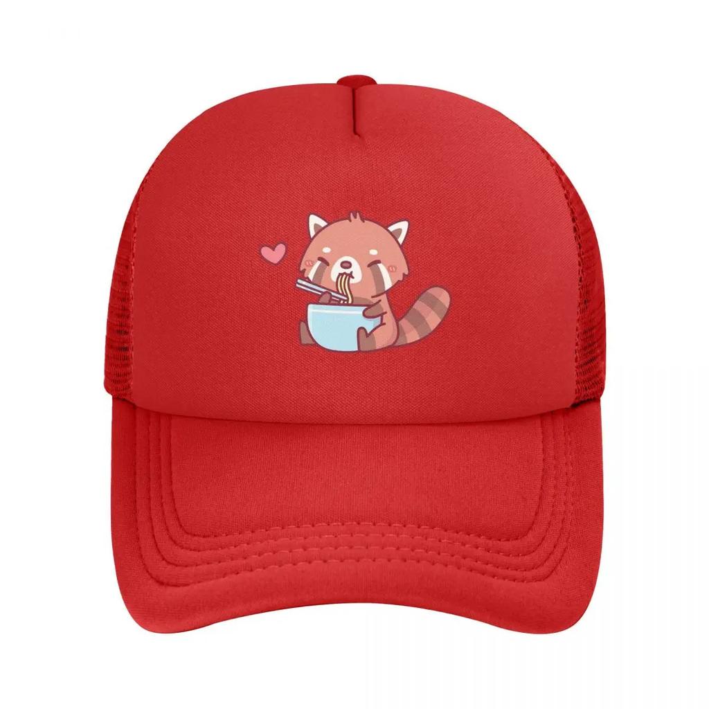 Милая Маленькая Красная Панда Ест Рамен Сетчатые Бейсболки Snapback Модные Бейсболки Кепки Для Улицы Для Мужчин И Женщин