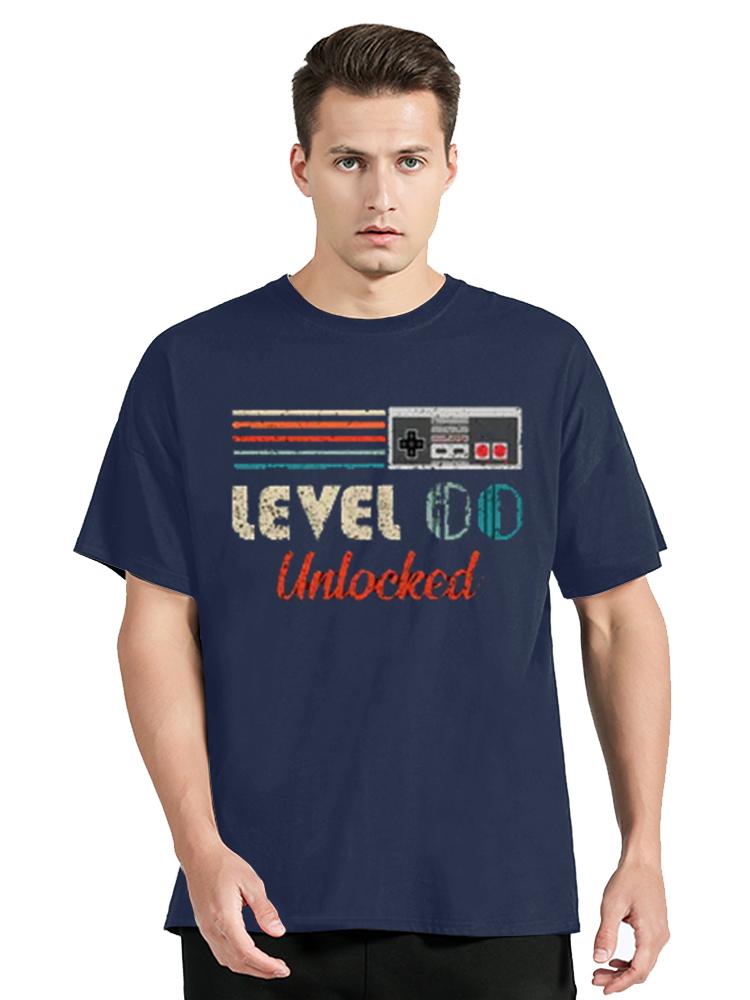 Unisex Tshirts Unlocked Level 10 20 30 40 50 60 Birthday Boy Video Game Controller Hipster Cotton Tee Shirt T Shirt Gift Clothing