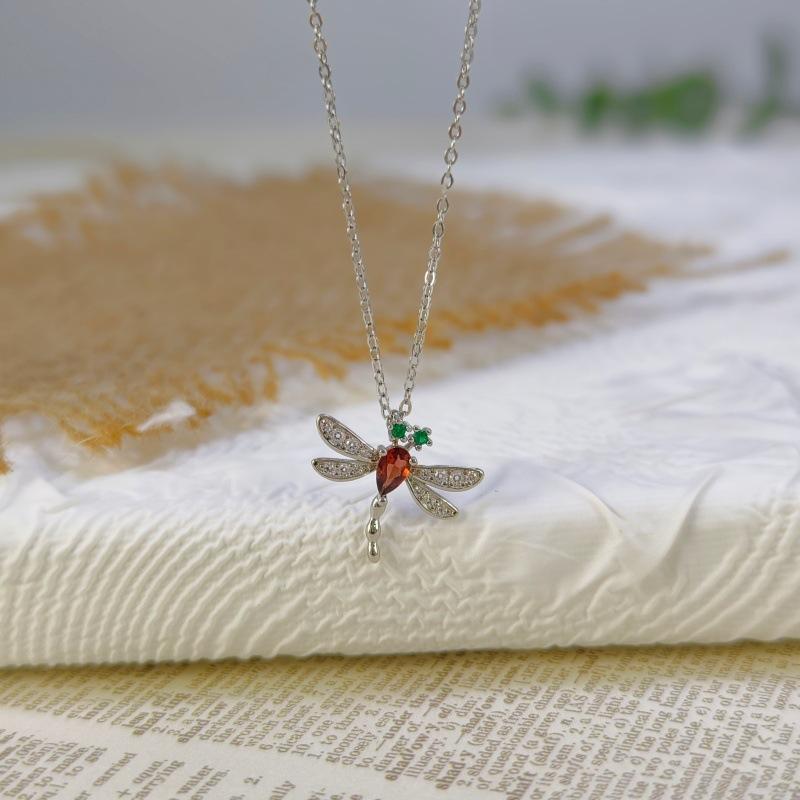 Women's S925 Sterling Silver Jewelry Set Natural Crystal Necklace Ring Earrings Garnet Fashion Jewelry Gift for Her Birthday Anniversary