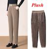 Winter Women New Warm Thicken Lambs Wool Pants Female High Waist Fleece Lined Pant Ladies Casual Straight Trousers