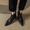 2024 Retro Women Ankle Boots Genuine Leather Quality Autumn Winter  Pointe Toe Thin High Heels Elegant Office Lady Boots Woman