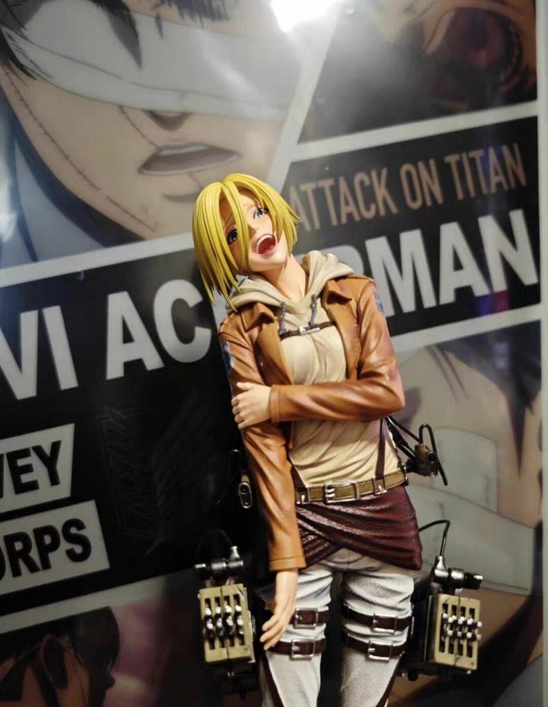 Attack on Titan Annie Leonhart 28cm Action Figure - Full Set GK Statue Survey Corps Uniform Anime Collectible Desktop Decor Gift