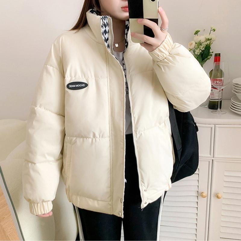 Новая зимняя пуховая хлопковая куртка, женская свободная стеганая куртка на молнии, женская однотонная утолщенная теплая парка-пуховик, куртки