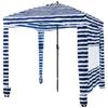 Beach Cabana, 1.83 x 1.83 m Beach Canopy with Side Wall, UPF 50+ Protection Easy Setup Cabana Tent with Sand Pockets, Portable Shade Sun Shelter