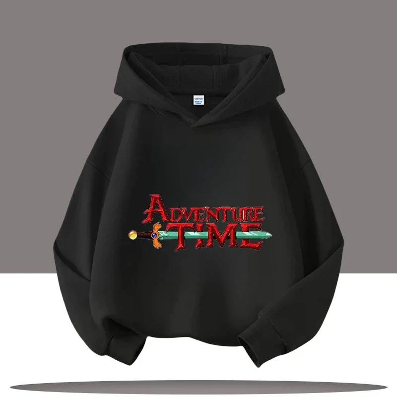 2025 Новая детская толстовка Время приключений с мультяшным принтом Аватар Детская спортивная одежда для девочек Повседневный топ Одежда на осень/зиму