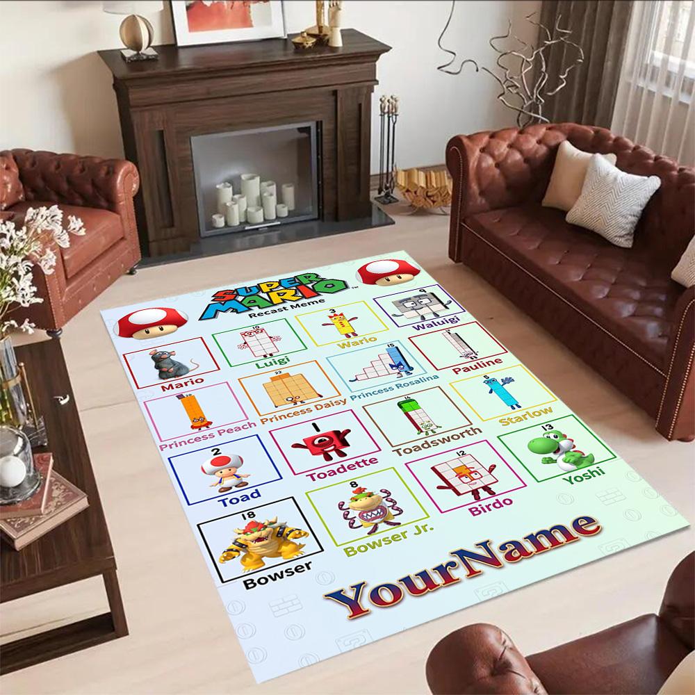 Numberblocks Personalized Text Carpet Design for Dormitory Game Room Dining Room Bedrooms Anti-slip Rug Office home decor Spiritual Gift