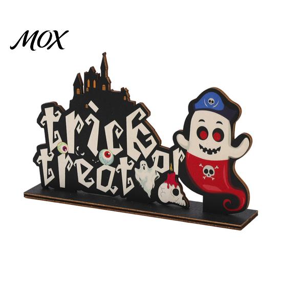 Tiered Tray Halloween Decor Wooden Ornaments for Tabletop Decorations, Stable Base Table Decorative Wood Signs Centerpiece Home Party And Spooky