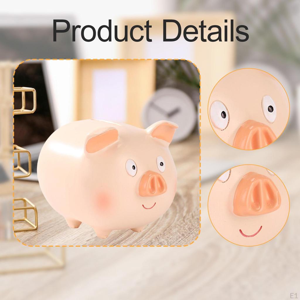 Piggy Bank Money Saving Box Table Centerpiece Animal Decoration Pig Statue for Office Living Room
