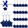10 Pcs Class of 2025 Keychain Rubber Graduation Keychain Grad Cap Charm Key