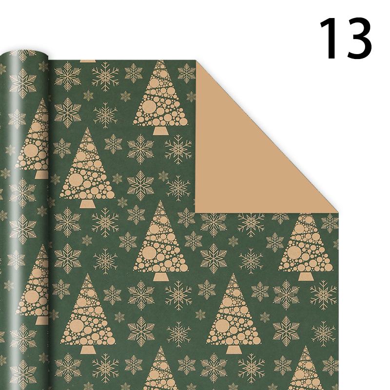 76x50cm Christmas Gift Wrapping Paper Birthday Party Wedding DIY Craft Paper Xmas Tree Snowflake Print Gift Box Packaging Papers