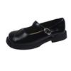 Fashion New Arrival Japanese Style Vintage Buckle Mary Janes Shoes Women'S Shallow Mouth Casual Student Leather Shoes Thick Bottom