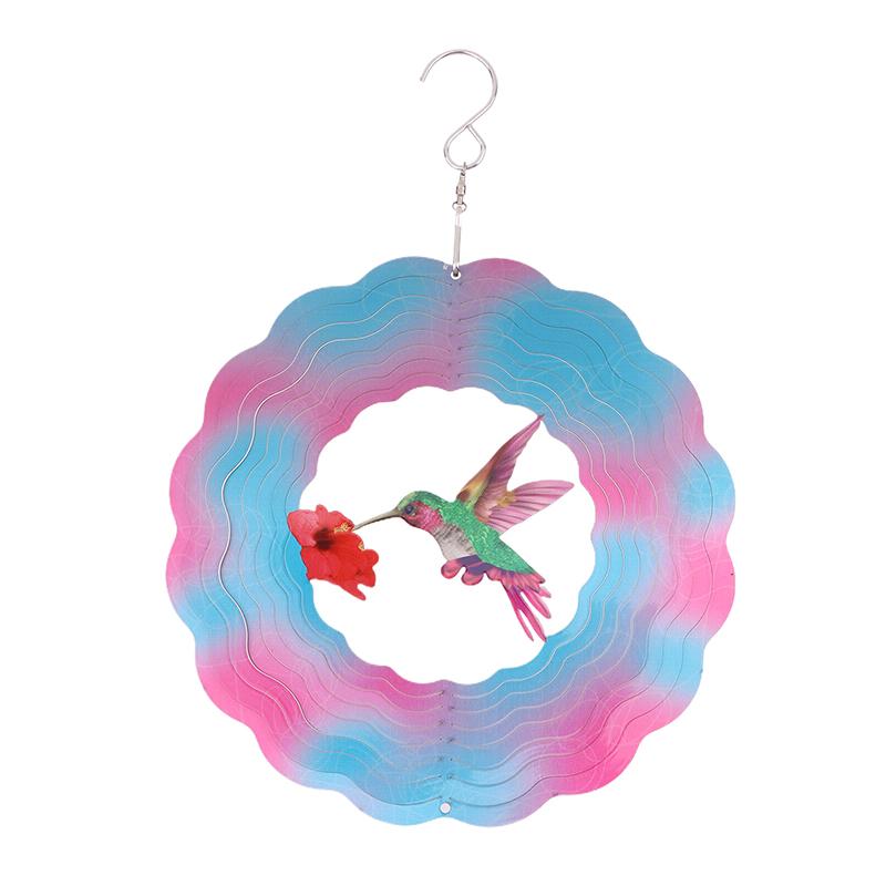 3D Colorful Wind Spinning Mandala Hanging Wind Spinner 7 Inch Foldable Rotating Wind Chime Garden Metal Wind Chime