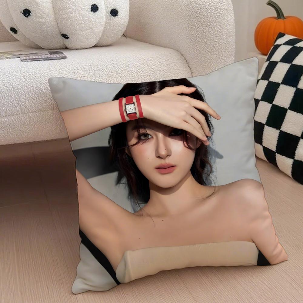 Beautiful Actress CChanikarn Tangkabodee Cushion Cover Throw Pillow Cover Hidden Button Durable Polyester Chair Cushion
