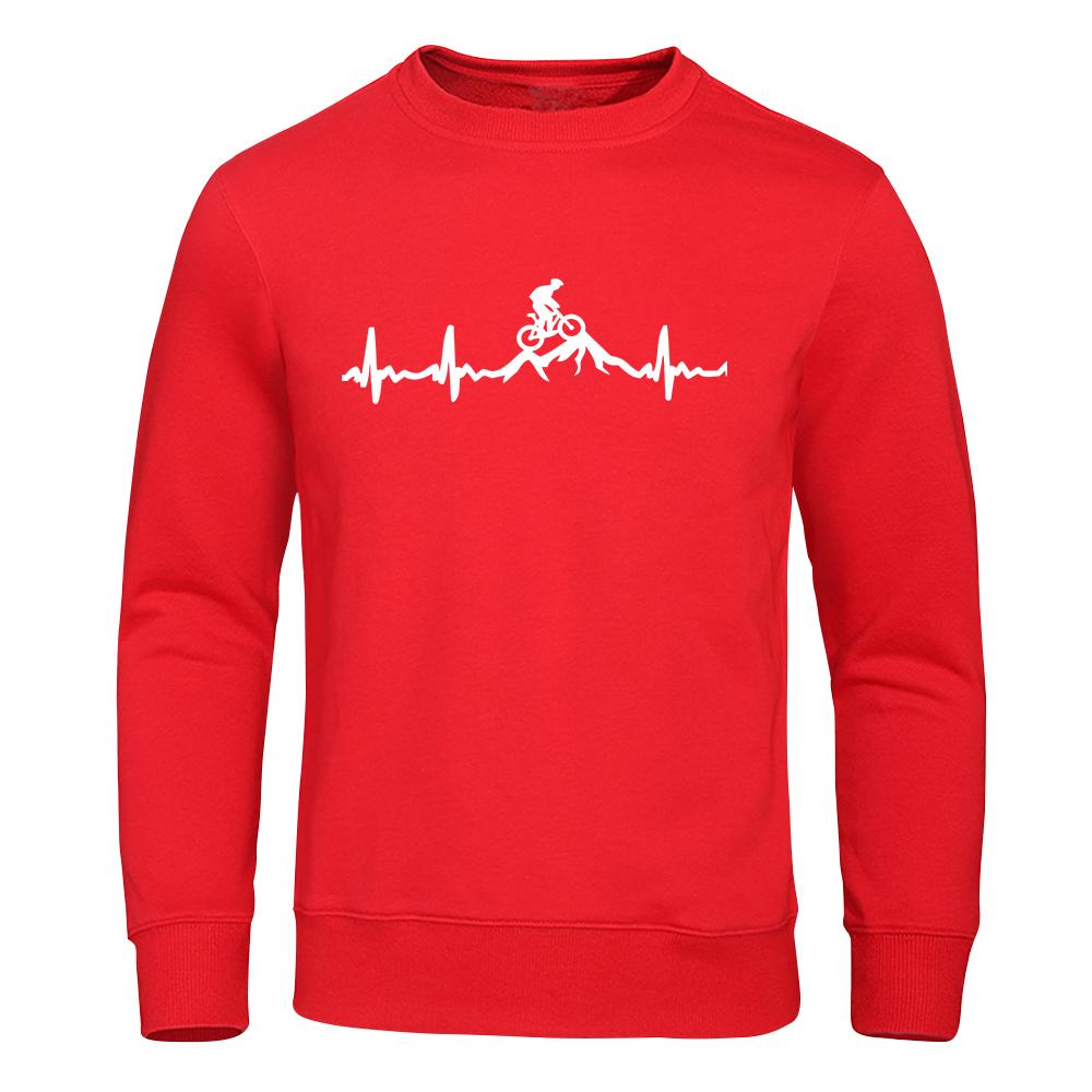 Велосипедный альпинизм Электрокардиограмма Мужские толстовки Осенние толстовки большого размера Повседневная толстовка с капюшоном Свободный мягкий унисекс Топ