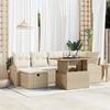 VidaXL Set of 7 Garden Sofas with Beige Rattan Cushions 3359970