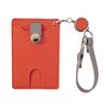 Pass Case with Extendable Reel Drop Button Mandarin [Peace Kobo] Strap, Simple, Prevention, Included, Women's, Men's,