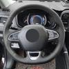 Полностью черный кожаный чехол для руля с прошивкой для Renault Megane 4 2016 2017