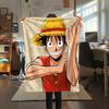 1PC One Piece Monkey D Luffy Patterned Flannel Blanket Suitable For All Seasons For Home Decor Warmth And Comfort Gifts Holiday Present