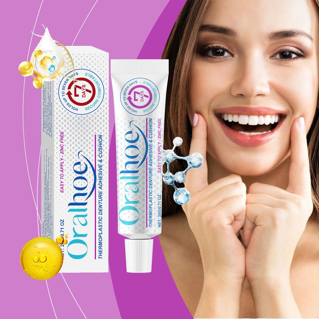 ORALHOE Denture Fixing Adhesive Thermoplastic denture adhesive secures dentures to improve comfort