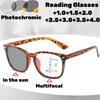 Men's Multifocal Pochromic Reading Glasses Outdoor Color Changing Anti Blue Ray Progressive Eyeglasses of View Far and Close