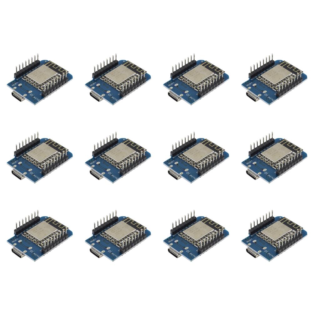 12-1PC ESP8266 ESP-12F D1 Mini WIFI Development Board CH340 Module Type-C USB Mini NodeMCU Lua Lot Board With Pin For Arduino