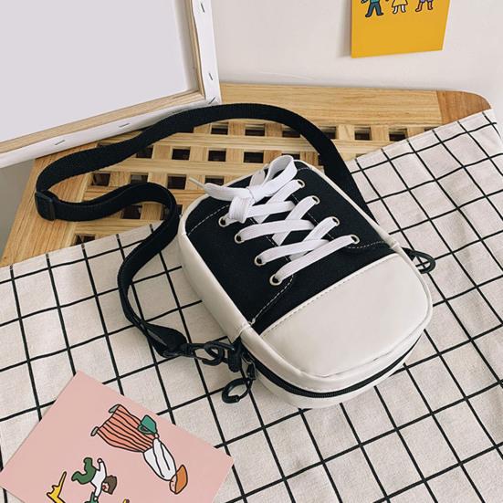 Женская холщовая сумка через плечо, повседневная маленькая сумка через плечо, холщовая сумка через плечо с дизайном обуви